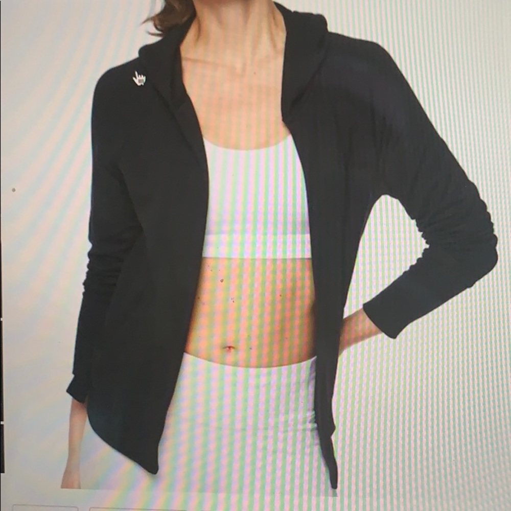 Black buttery soft hooded jacket